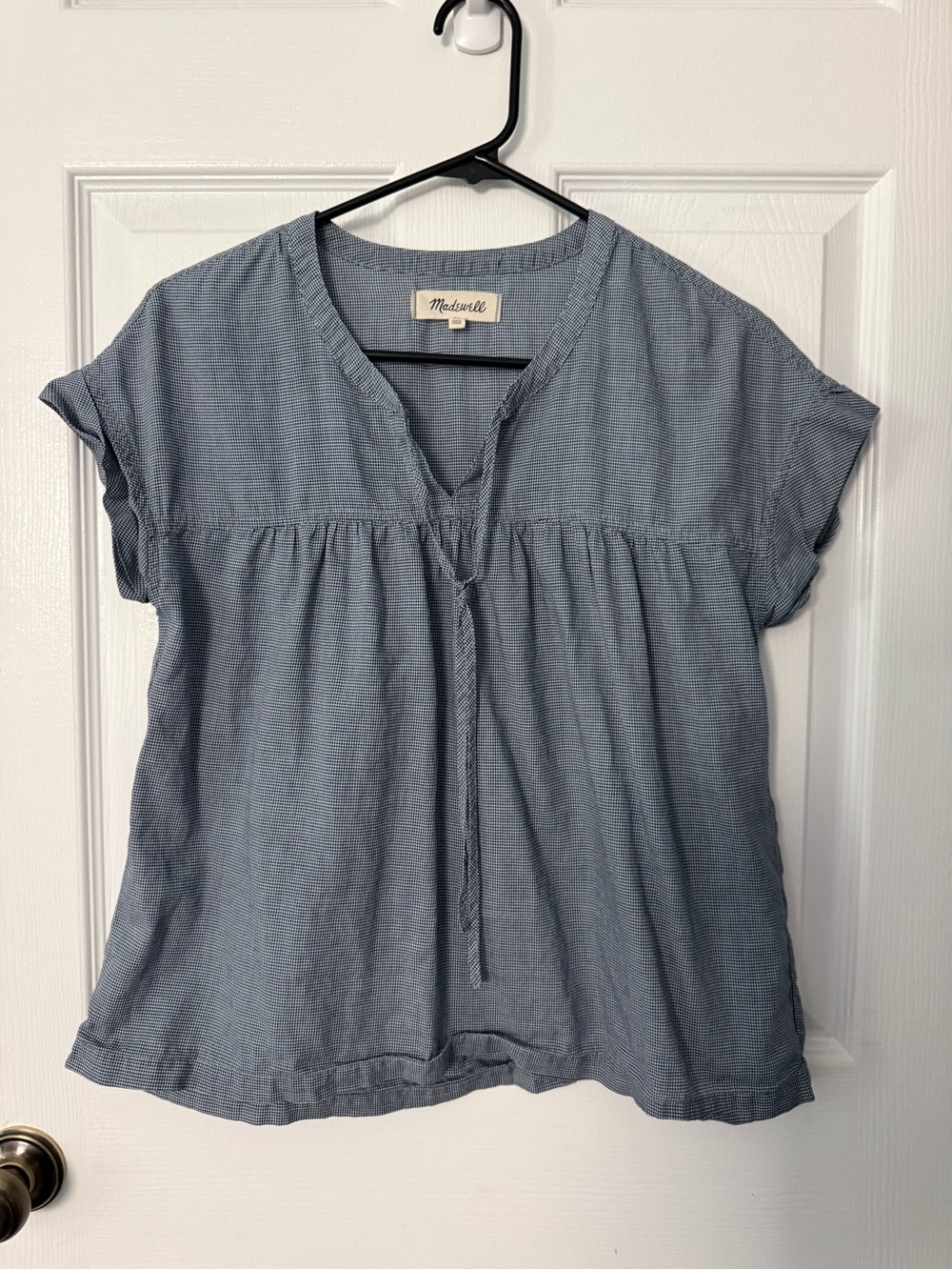 Madewell Blue Gingham Blouse - XS